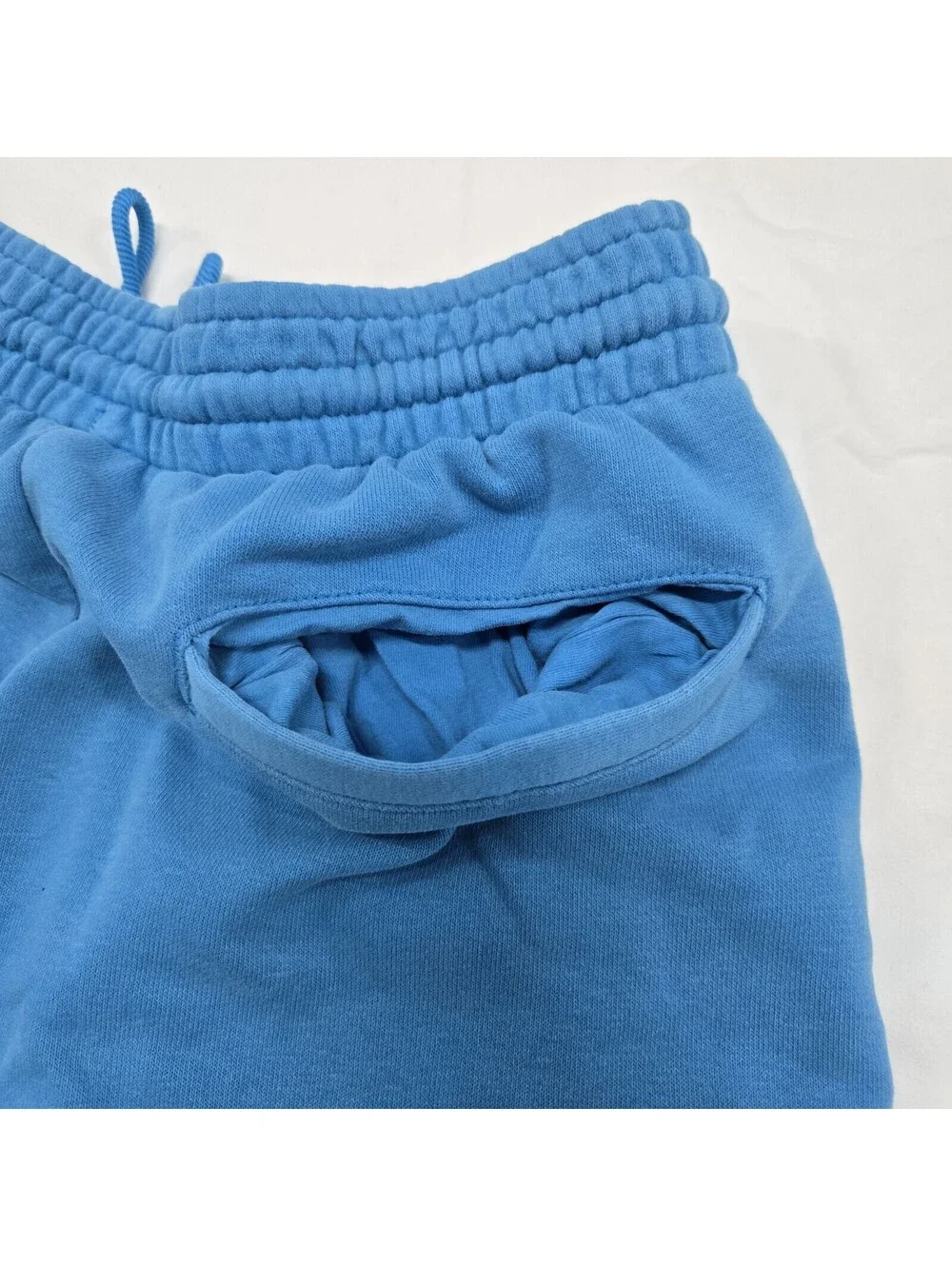 Size SMALL Mens Air Jordan Light Blue Fleece Sweat Shorts Yellow Jumpman Graphic